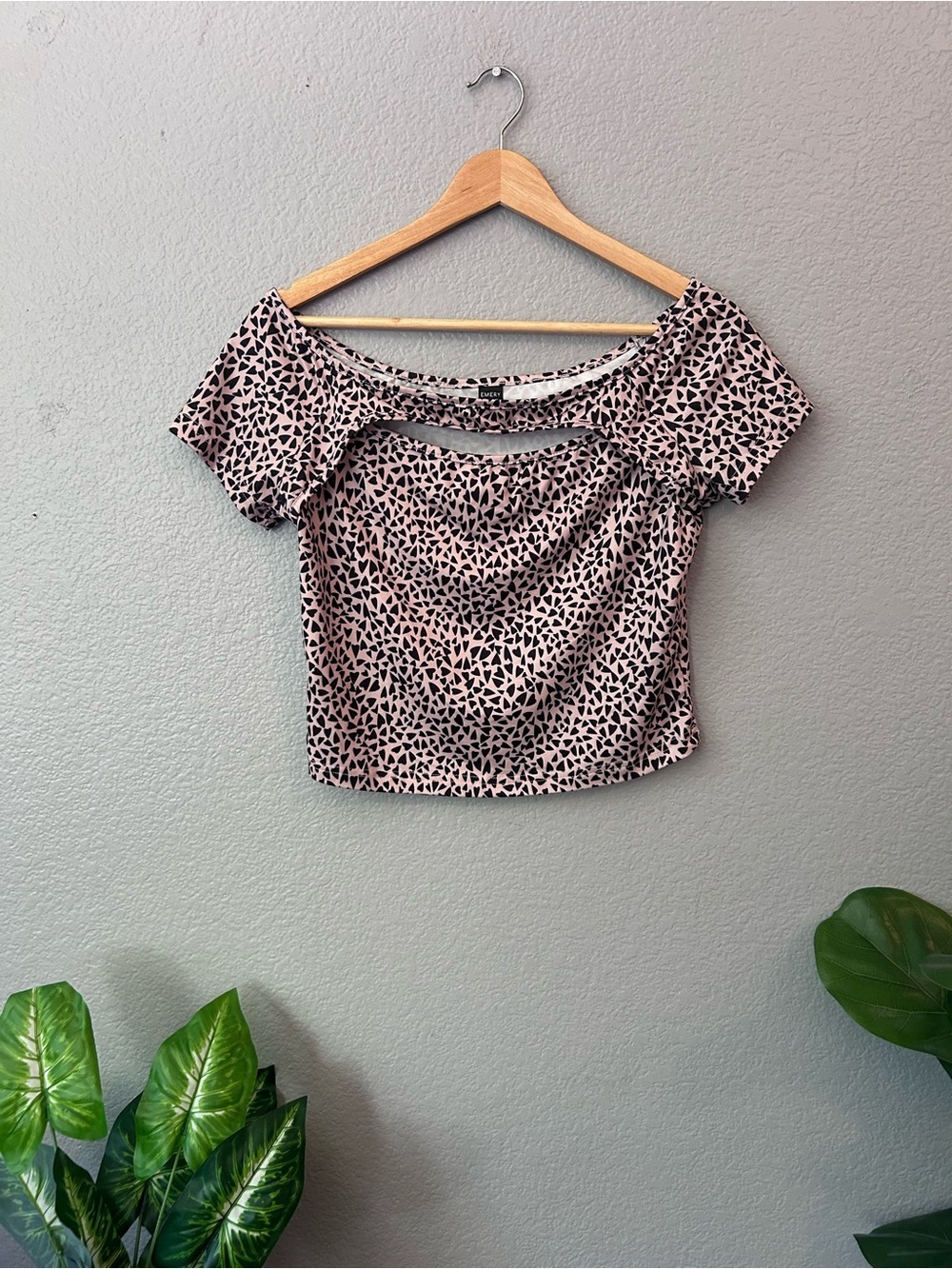 Pink Print Crop Top Size Medium